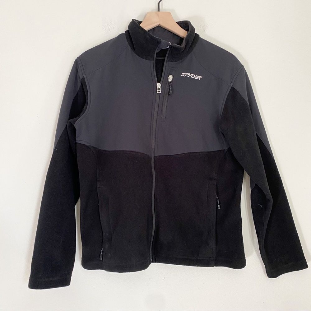 SPYDER fleece black zip-up jacket